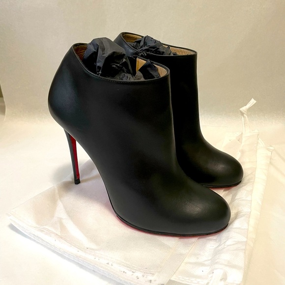 Christian Louboutin Bellisima  100mm , 1/4 inch platform bootie kid leather EU38 - Picture 3 of 16